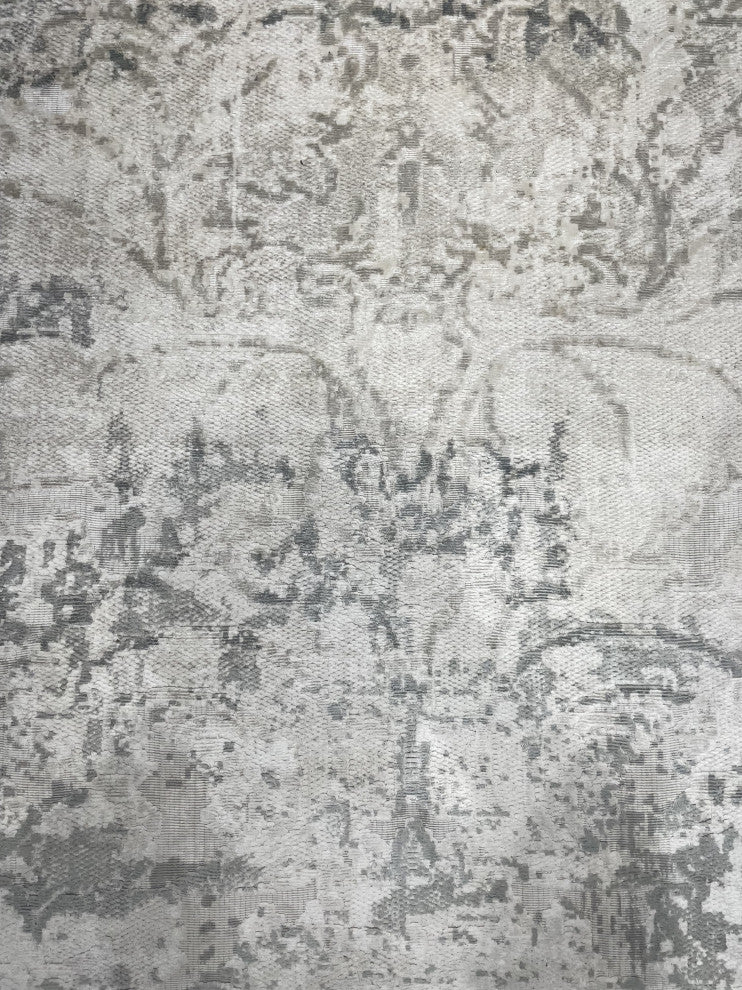 Hand-Knotted Wool Ivory/Gray Transitional Modern Modern Rug, 7' X 9'