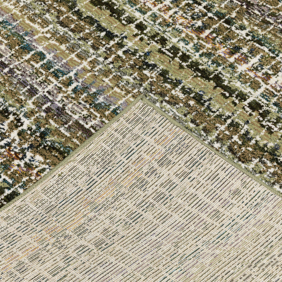 Aegina Gridwork Plaid Green/Multi Area Rug 6'7" x 9'6"