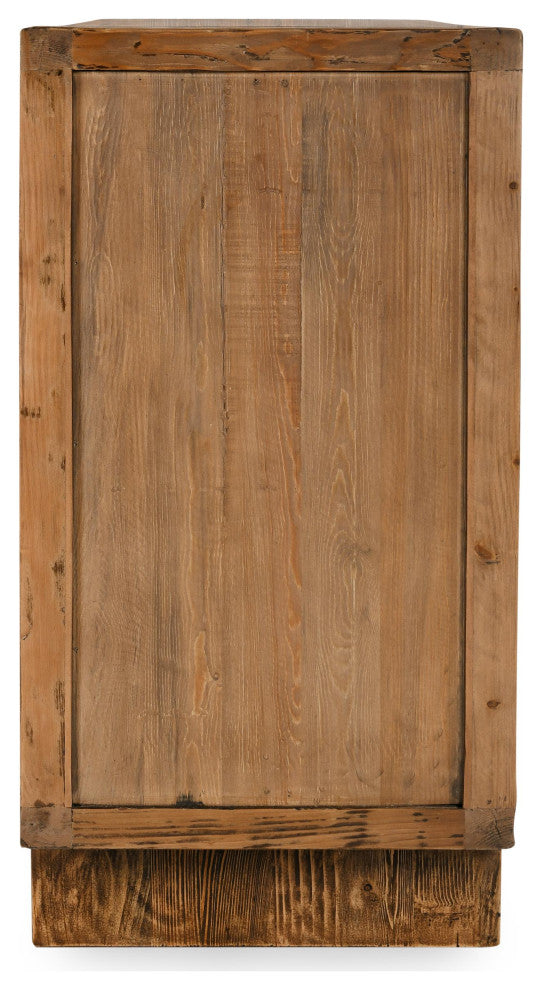 Bast 4-Door Reclaimed Pine Wood Buffet Sideboard, Brown