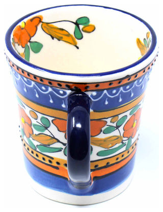 Flared Coffee Cups, Orange and Blue, Set of 2