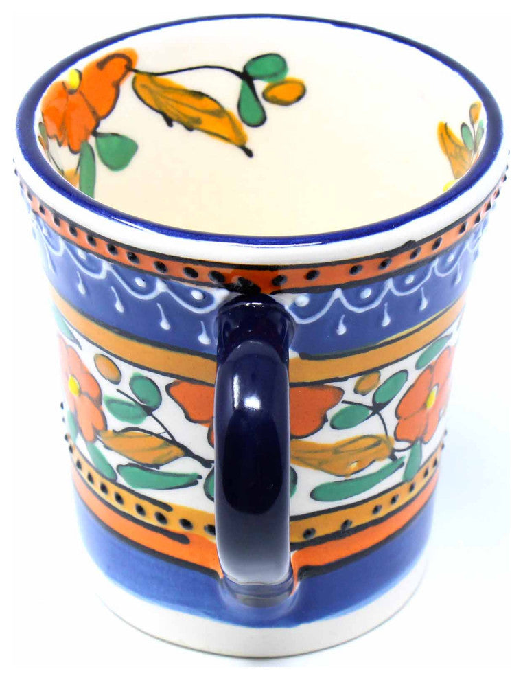 Flared Coffee Cups, Orange and Blue, Set of 2