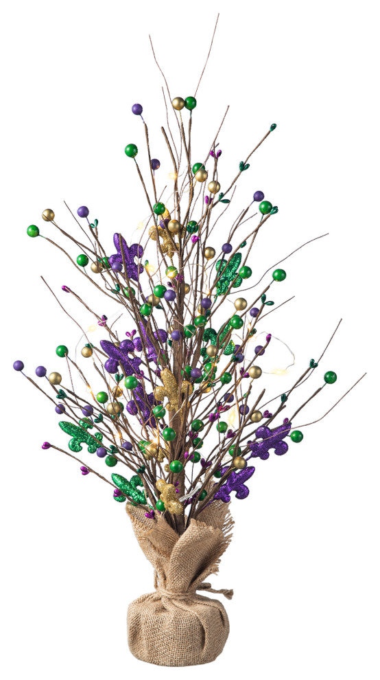 21"H Lighted Mardi Gras Table Tree