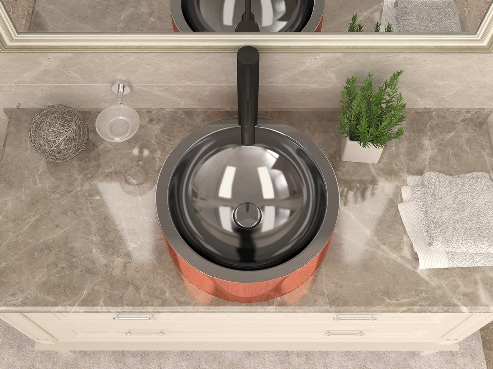 Titan 16" Handmade Vessel Sink, Polished Nickel
