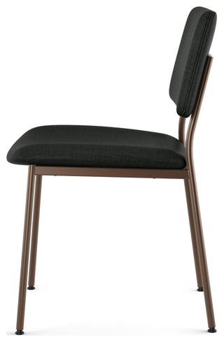 Amisco Sullivan Dining Chair, Black Polyester / Bronze Metal