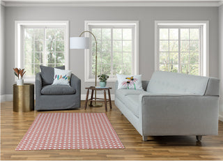 Rattan Geometric Rug, Coral, 4'x6'