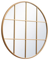 Macey Metal Windowpane Mirror, 42"x42", Brass