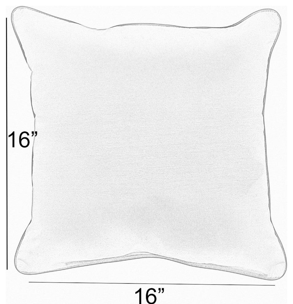 Sorra Home Preview Lagoon Corded Pillow, Set of 2, 16"x16"x6"