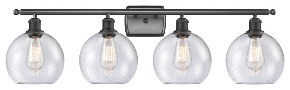 Innovations Lighting 516-4W-BK-G124-8 Athens 4 Light 36" Bath Vanity Light