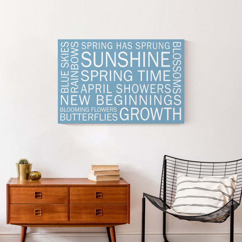 Blue Spring Sayings 30x20 Canvas Wall Art