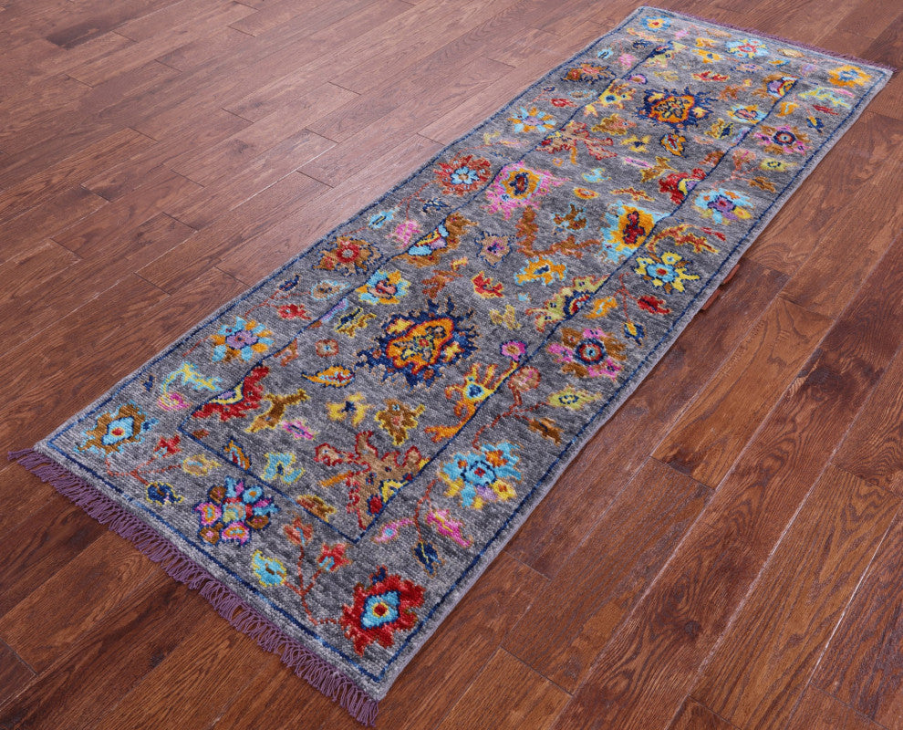 Runner Handmade Turkish Oushak Wool Rug 2' 7" X 7' 6" - Q16128