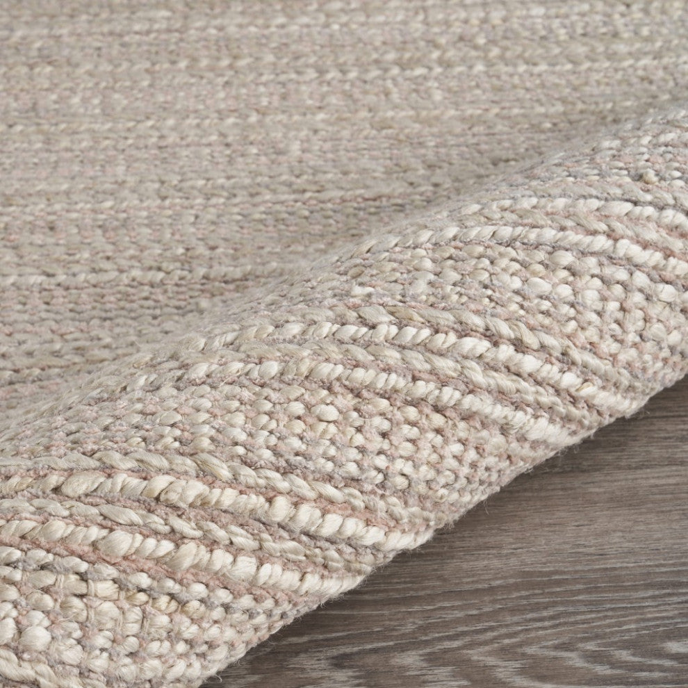 8" x 10" Blush Pink Textured Jute Area Rug