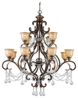 Crystorama 7512-BU-CL-I, 12 Light Chandelier - Bronze Umber