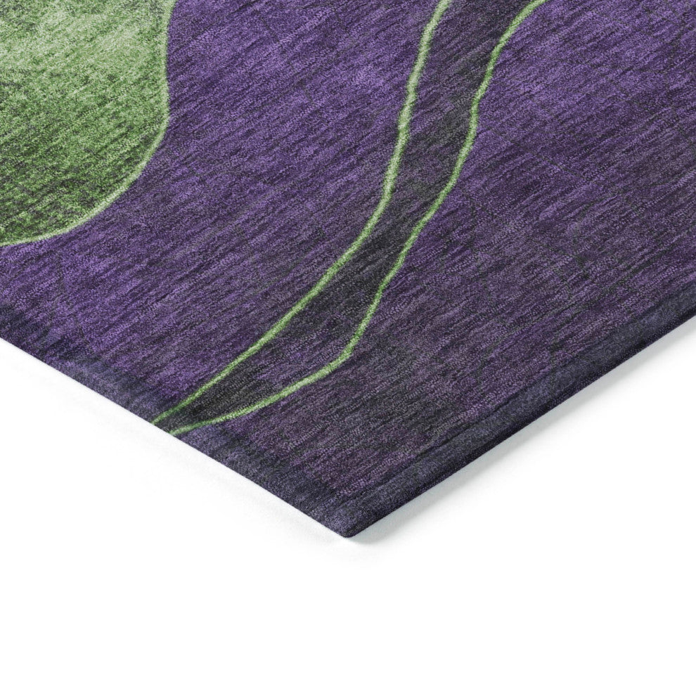 Machine Washable Indoor/Outdoor Chantille ACN1892 Purple 8' x 8' Round Rug