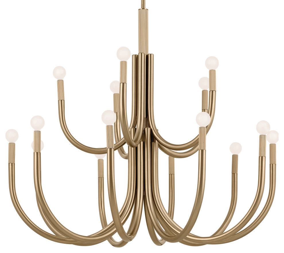 Odensa 15 Light Chandelier 2 Tier Large, Champagne Bronze