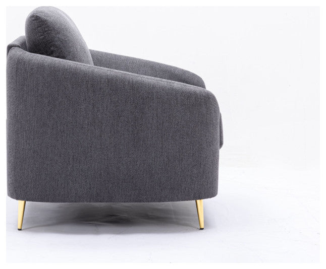 Yuina 34"W Upholstered Sofa, Gray Linen