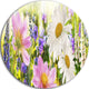 Wild Flowers Field At Sunset, Floral Photography Disc Metal Art, 36"