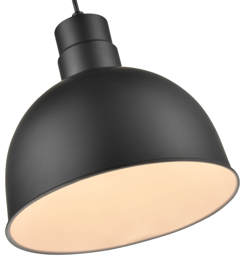 R Series Collection 1 Light 12 in. Satin Black RLM Pendant