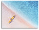 Yellow Canoe and Blue Sea by with Violet Glow Landscape Photo Canvas Art Print, 18" X 24"