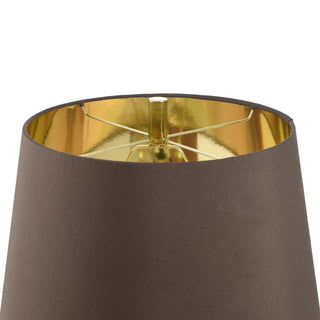 Gradient Gold Table Lamp Metallic Polyresin and Brushed Brass Brown Shade