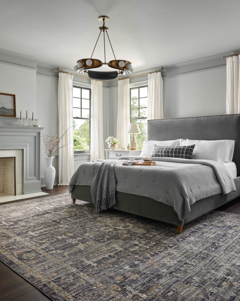 Jean Stoffer x Loloi Katherine Area Rug, Midnight  / Tobacco, 5'-3" X 7'-9"