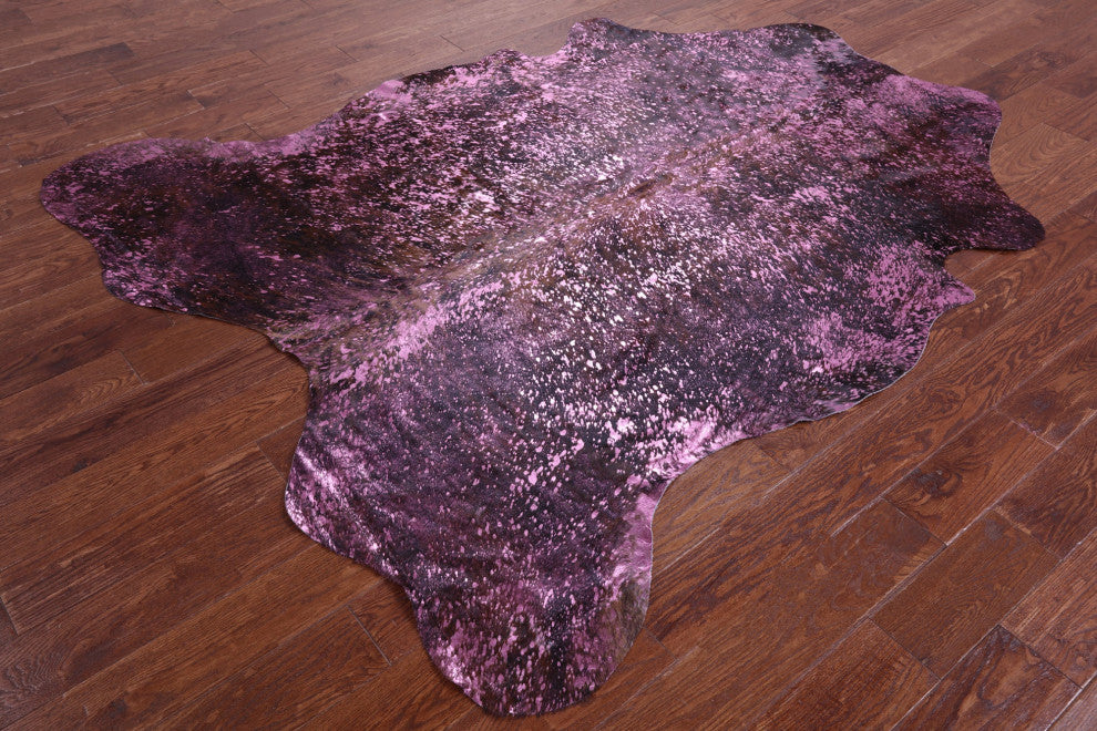 Pink Metallic Cowhide Rug 7' 2" X 6' 1" C2083
