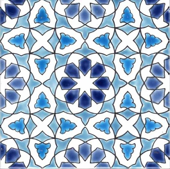 7.87"x7.87" Morisco C Moroccan Ceramic Tile, Set Of 10