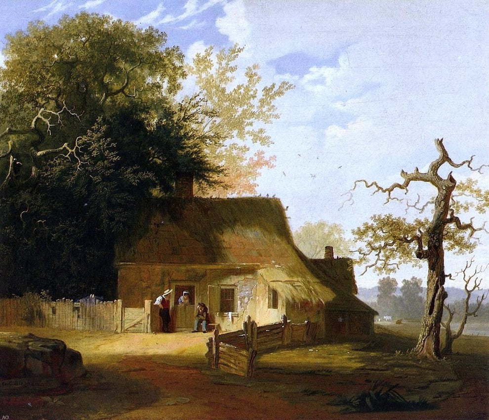 George Caleb Bingham Cottage Scene, 20"x25" Gallery Wrapped Canvas Print
