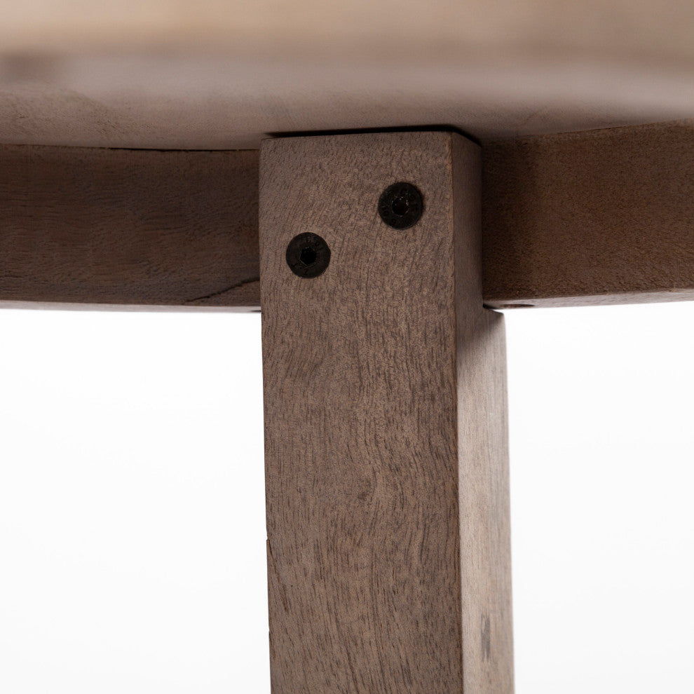 Brahma White Washed Solid Wood Bar Stool