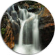 Slow Motion Waterfall On Rocks, Landscape Disc Metal Artwork, 23"