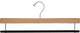 Extra Long Wooden Pants Hanger With Flocked Non-Slip Velvet Bar, Natural, Box of 50