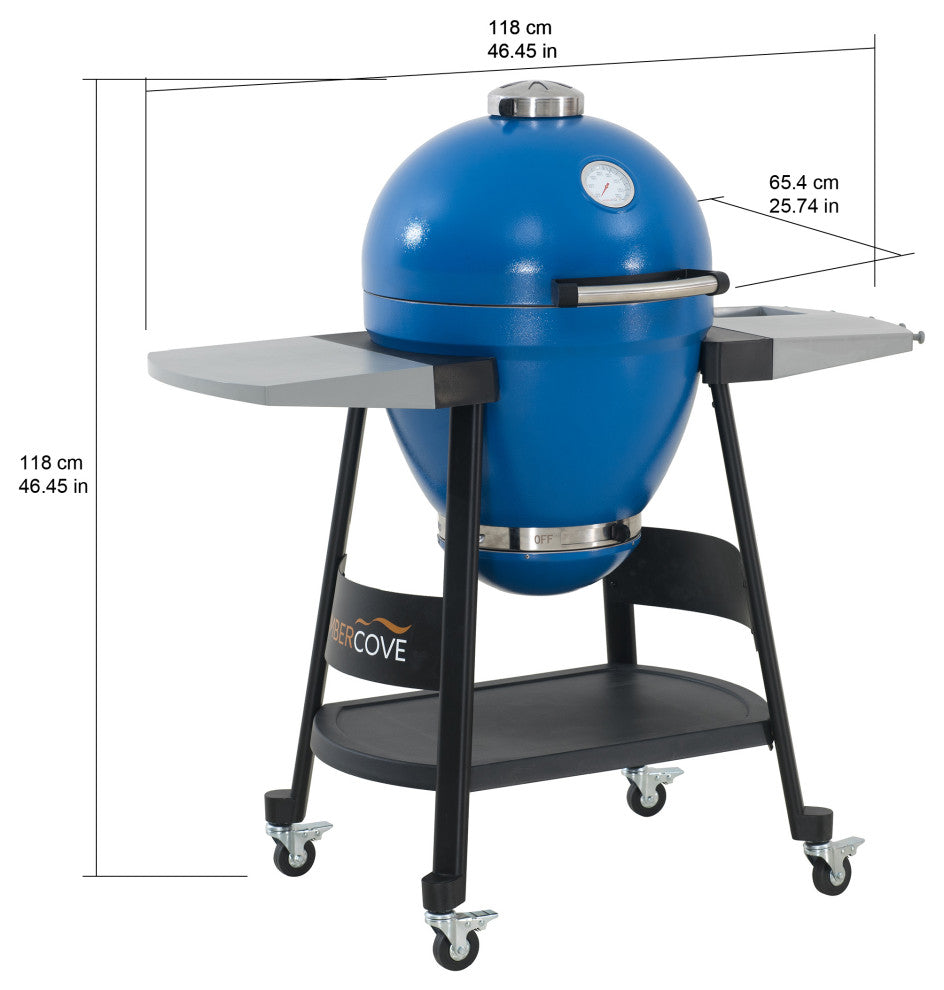 AmberCove 20 Inch BBQ Portable Charcoal Grill with Smoker, Removable Grate