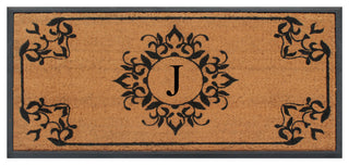A1HC Hand-Crafted 24"x48" Rubber Coir Double/Single Monogrammed, J