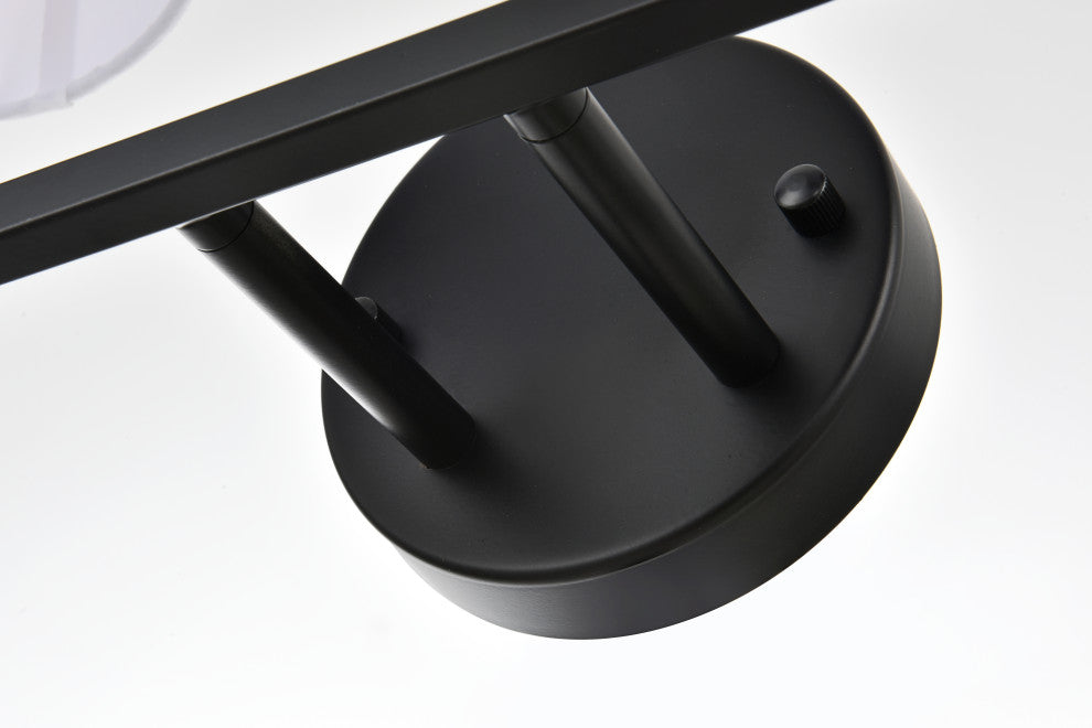 4 Light Black And Clear Bath Sconce