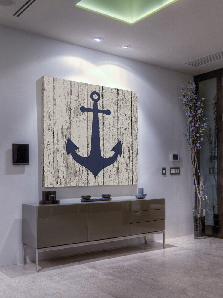 "Blue Anchor" Painting Print on Wrapped Canvas