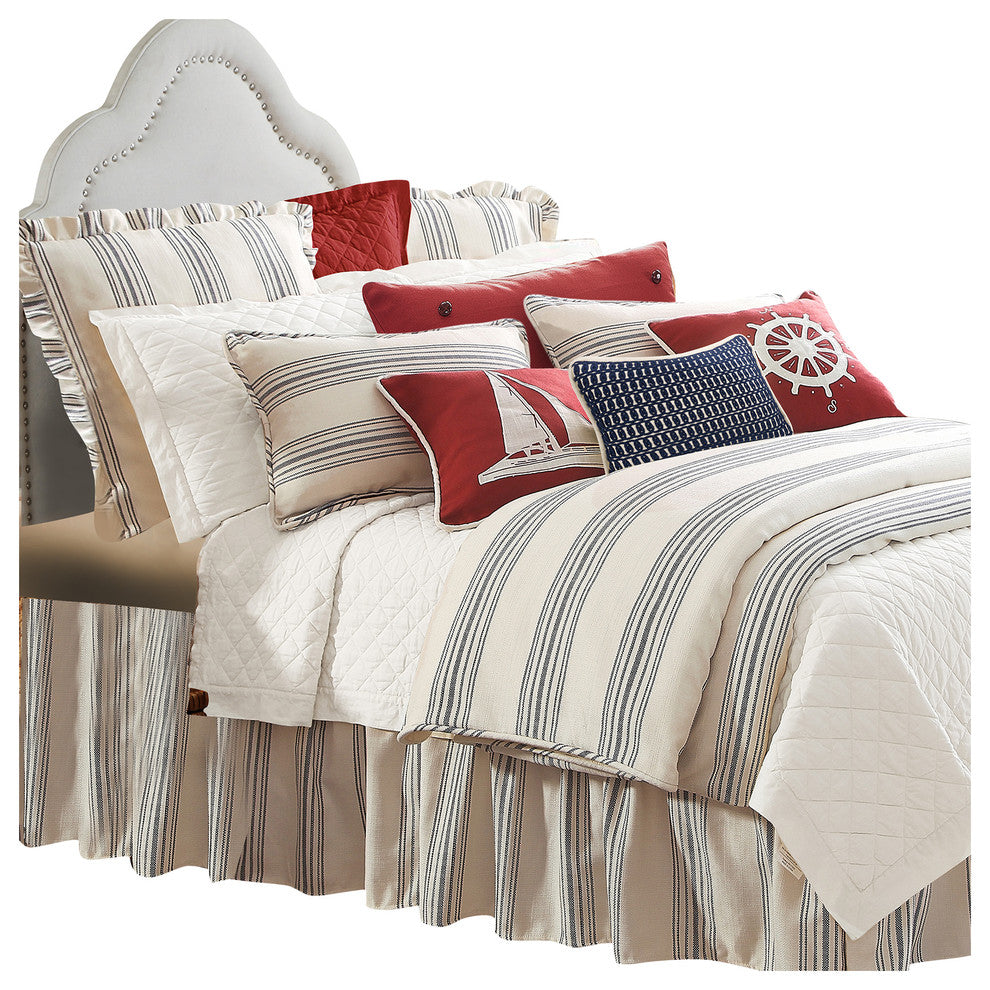 3-Piece Prescott Stripe Set, Navy, Super Queen