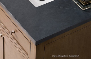 Brittany 72" Burnished Mahogany Double Vanity, Charcoal Soapstone Quartz