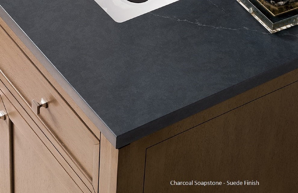 Brittany 72" Burnished Mahogany Double Vanity, Charcoal Soapstone Quartz