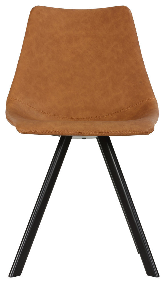 Cortesi Home Sahara Dining Chairs, Yellow Faux Leather, Set of 2