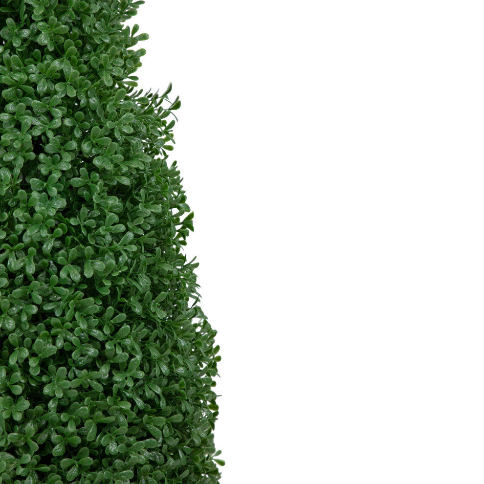 30" Artificial Boxwood Cone Topiary Tree With Round Pot Unlit