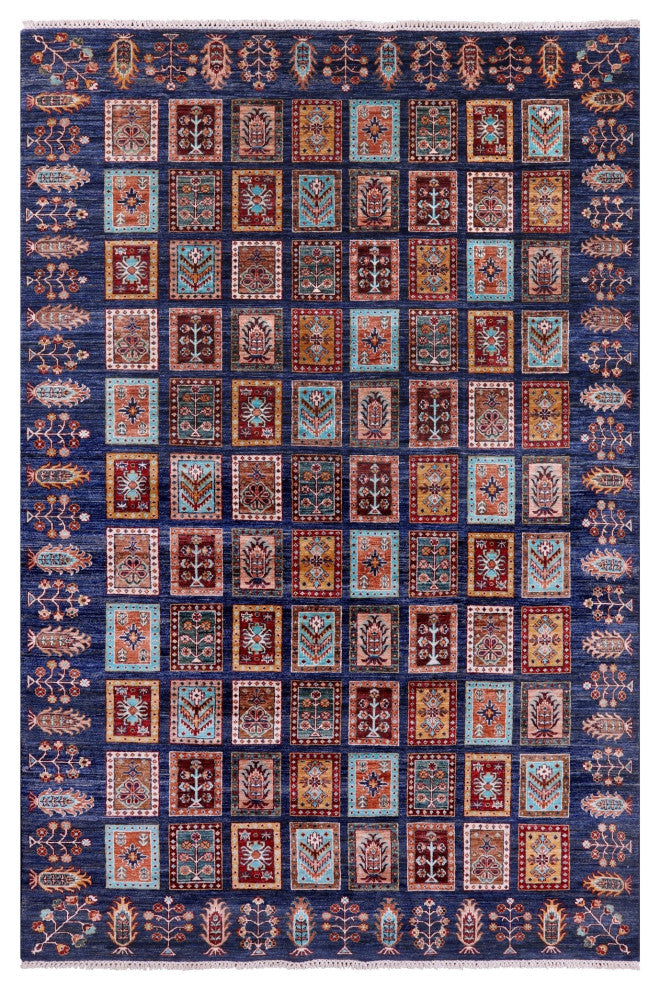 Persian Garden Design Hand-Knotted Wool Rug 6' 6" X 9' 9" - Q12917