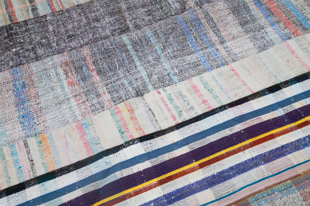 Rug N Carpet - Handmade Anatolian 6' 8'' x 9' 11'' Tribal Patchwork Kilim Rug