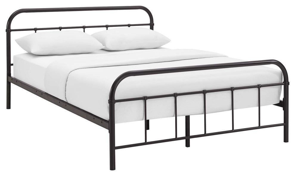 Brown Maisie Queen Stainless Steel Bed Frame