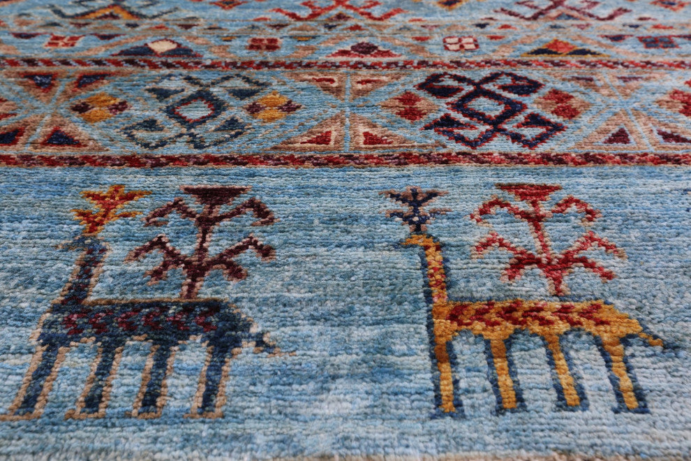 5' 8" X 7' 11" Tribal Persian Gabbeh Handmade Wool Rug Q5446