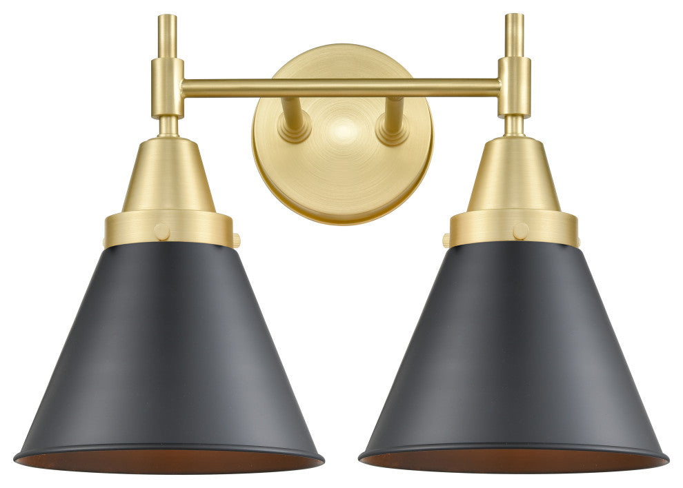 Innovations 447-2W-SG-M13-BK-LED 2-Light Bath Vanity Light, Satin Gold