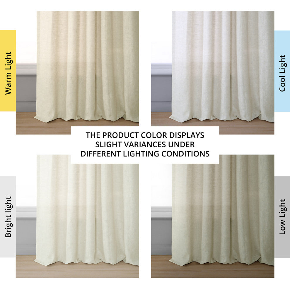 Birch Linen Sheer Curtain Single Panel, 50"x120"