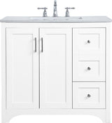 Elegant White Bathroom Vanity 36"