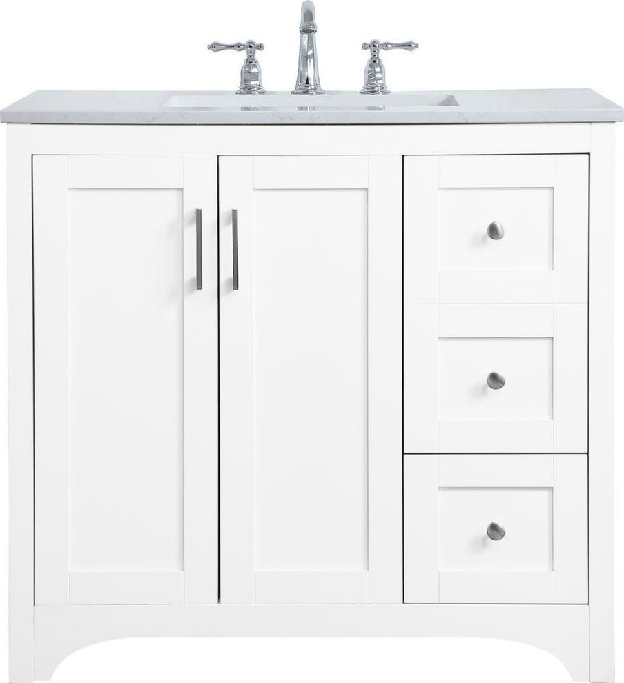 Elegant White Bathroom Vanity 36"
