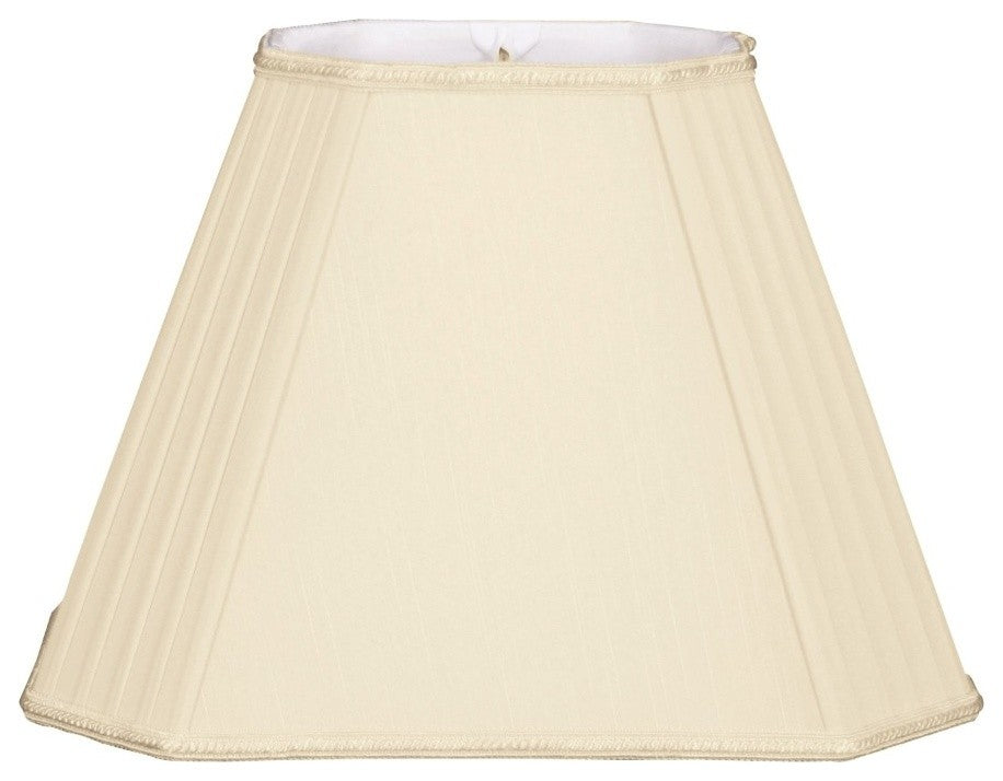 Rectangle Empire Lampshade, Pleated Cut Corners, Beige, 13"
