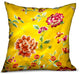 Plutus Heavenly Peonies Yellow Floral Luxury Throw Pillow, Double Sided  18"x1"