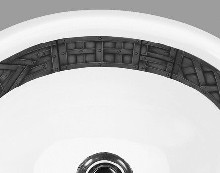 Hand Painted Sink AP-1505 "Shield" Burnished Platinum Donna Drop-In Sink.